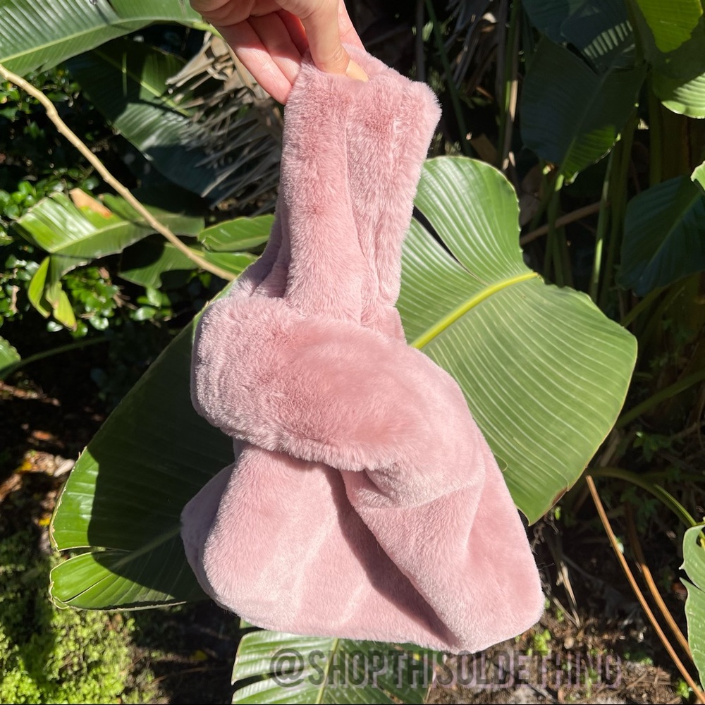 Pink Faux Fur Tote Bag Purse by Pink Haley
